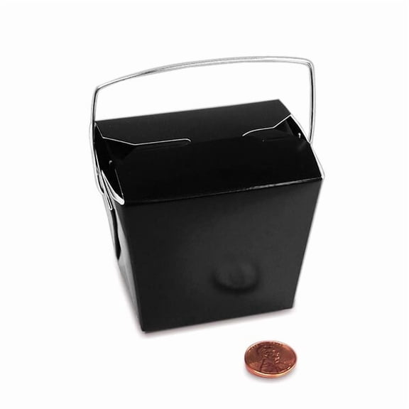 Black Small 2-3/4 x 2 x 2-1/2 inches Colored Paper Chinese Take Out Food Favor Boxes, 24 pack