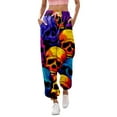 thumbnail image 1 of Pantalons de Jogging pour Femmes Imprimé Halloween Poches Taille Haute Sportif Gym Ajusté, 1 of 4