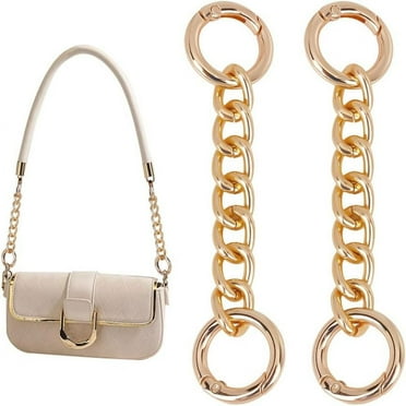 2Pcs Purse Chain Strap Replacement Alloy 8in Bag Extender Chain Enamel Pink Bowknot Charms Handle Extender Decorative Bag Chains Wallets Handbags