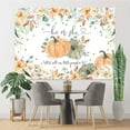 thumbnail image 3 of Greenery Pumpkin Theme Gender Reveal Beautiful Backdrop He or She Autumn Fall Baby Shower Background Eucalyptus Leaves Boy or Girl Party Decorations Cake Table Banner, 3 of 5