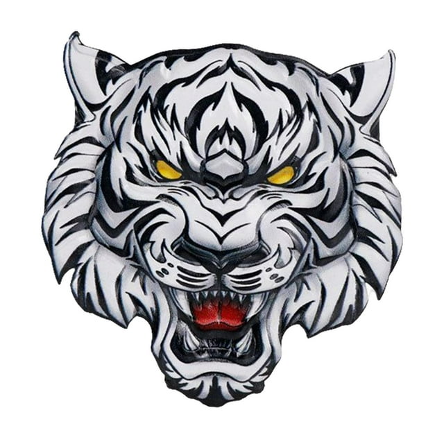 Tiger Head Sticker, Tiger Face Shape Styling Accesorios Aluminio Universal 3D Animal Decal para decoración de ventanas Coche Laptop