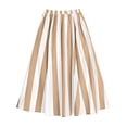 thumbnail image 5 of Karight Womens Striped Maxi Skirt Elastic Waist Flared A-Line Skirt with Side Pockets Casual Summer Beachwear, 5 of 6