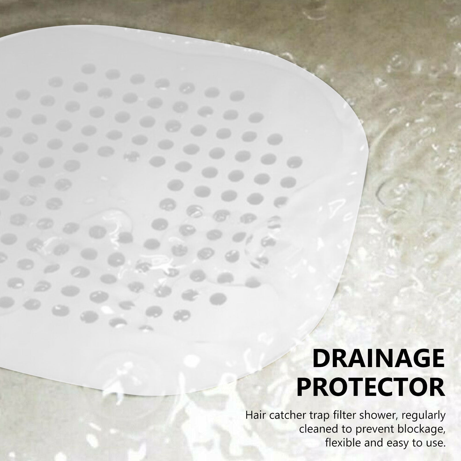 Shurin Square Drain Cover for Shower 5.7-inch TPR Drain Hair