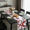 thumbnail image 2 of Red Grey Table Runner 72 Inches Long, Geometric Circle Modern Abstract Simple Art Kitchen Coffee Dining Table Decoration for Home Party Birthday Wedding Home Decor 14x72 Inches, 2 of 8