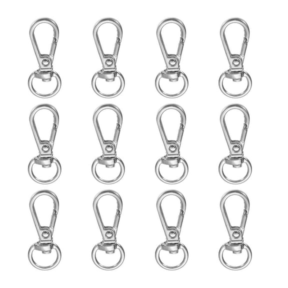 Uxcell Swivel Lobster Claw Clasps Keychain, Swivel Lanyards Trigger Snap Hook Strap Key Ring for Jewelry Making Silver 1.2"