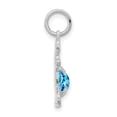 thumbnail image 4 of Auriga Fine Jewelry 14K White Gold 6X4 Oval Genuine Blue Topaz-December Pendant for Women (L-21mm, W-12mm), 4 of 5