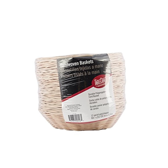 TableCraft Products C1175W Basket, Round, Natural, 8.5" x 2.25" (Pack of 12)
