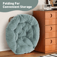 thumbnail image 4 of MoNiBloom Faux Fur Saucer Chair for Adults, Comfy Fluffy for Living Room Bedroom Dorm Apartment, with Thick Padded & Folding Metal Frame (Teal Blue), 4 of 10