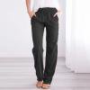 thumbnail image 1 of Pantalons Larges pour Femmes Mode Décontractée Coton et Lin Taille Élastique à Cordon Longs Pantalons Droits Capris pour Femmes Été Décontracté Liquidation, 1 of 3
