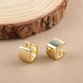 thumbnail image 5 of Alexcraft 14k Gold Plated Earrings Small Chunky Earrings for Women Trendy Hoop Square Silver Earrings Hypoallergenic Thick Huggie Hoops Earrings for Jewelry Gifts, 5 of 6