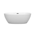 thumbnail image 2 of Juno 63 Inch Freestanding Bathtub in Matte White with Matte Black Drain and Overflow Trim, 2 of 5