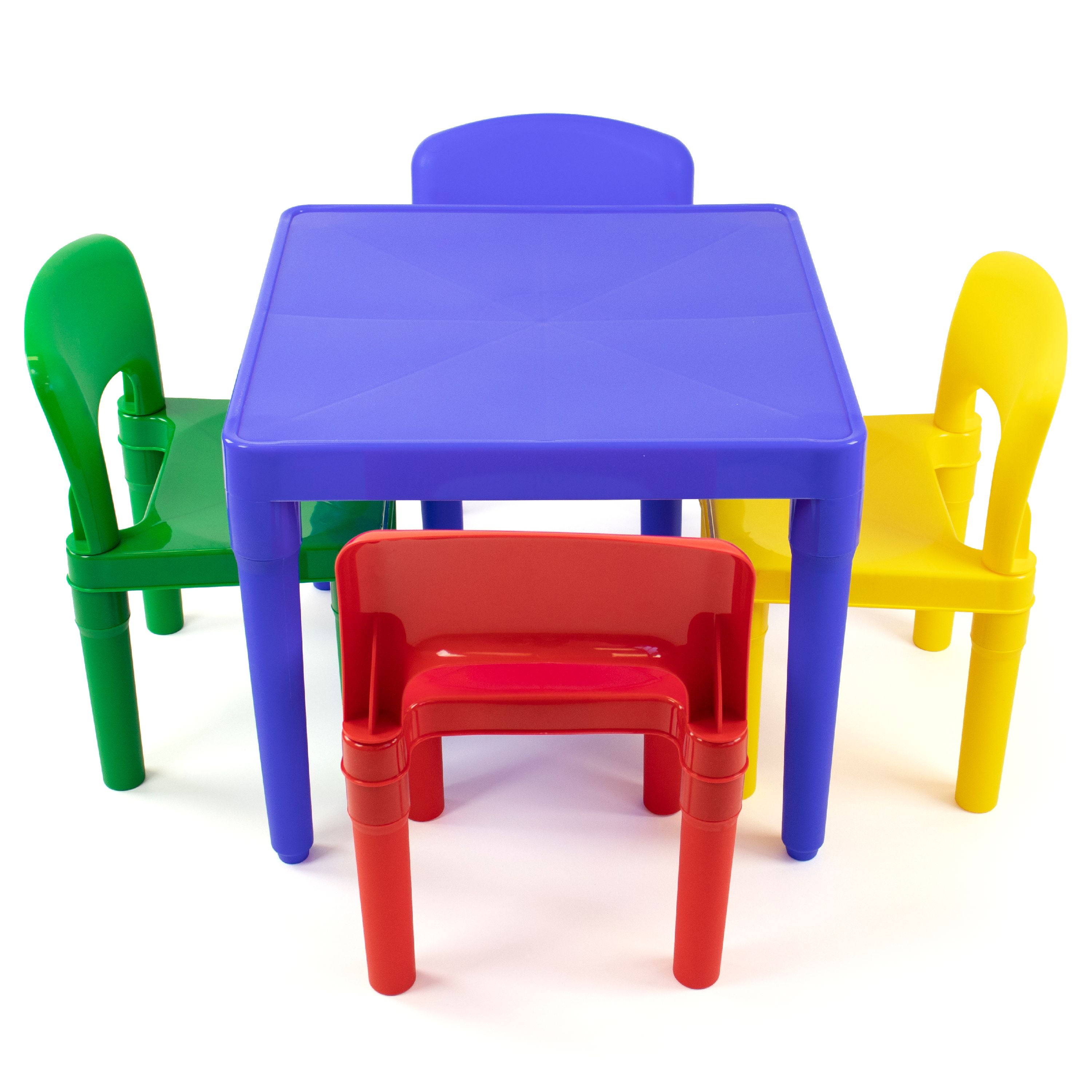 Tot Tutors Kids Plastic and 4 Chairs Set, Vibrant Ensemble Table