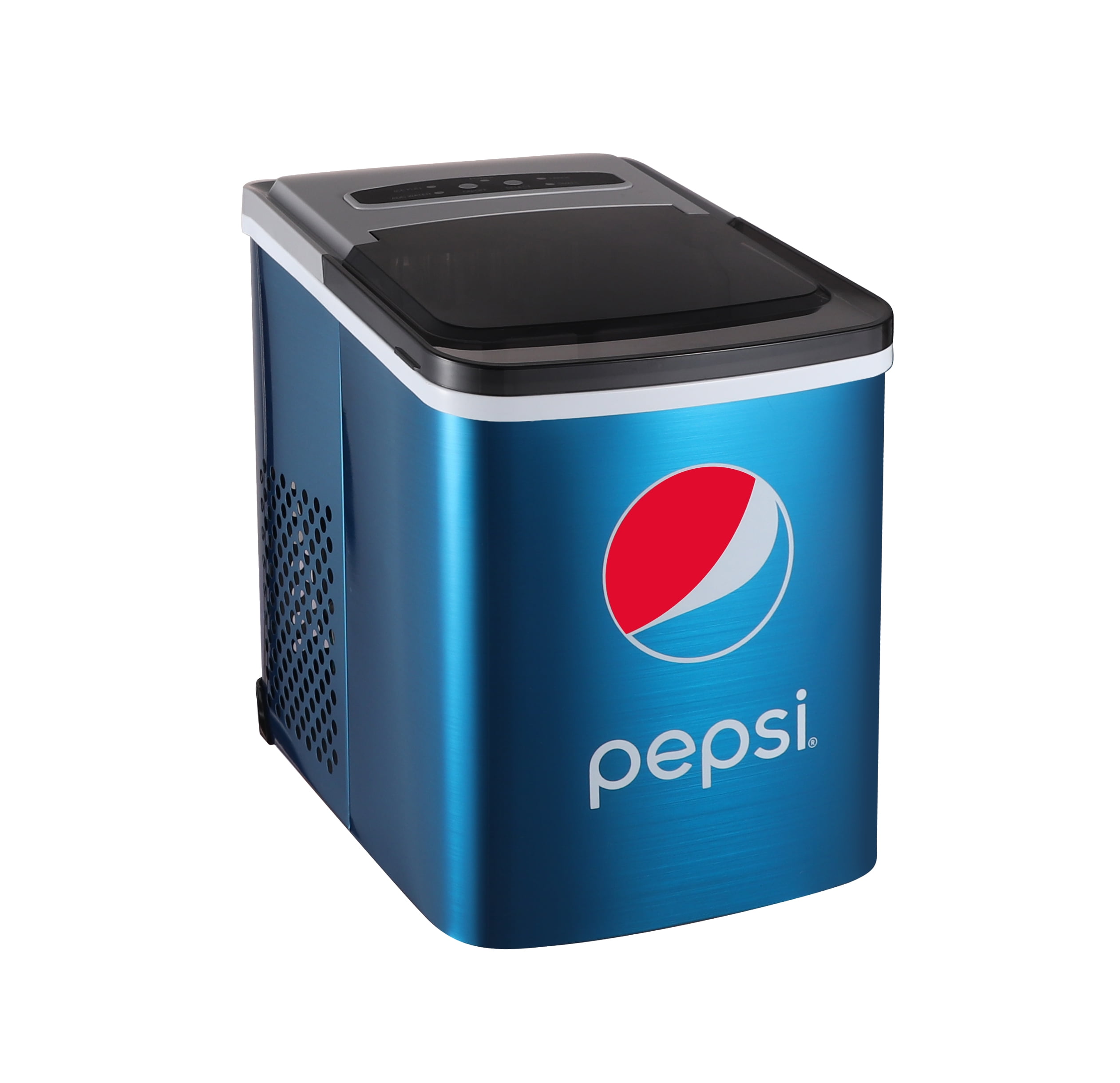 Pepsi 26 lbs. Ice Maker with Built-in Bottle Opener, Countertop Ice Machine with LED Display, Blue