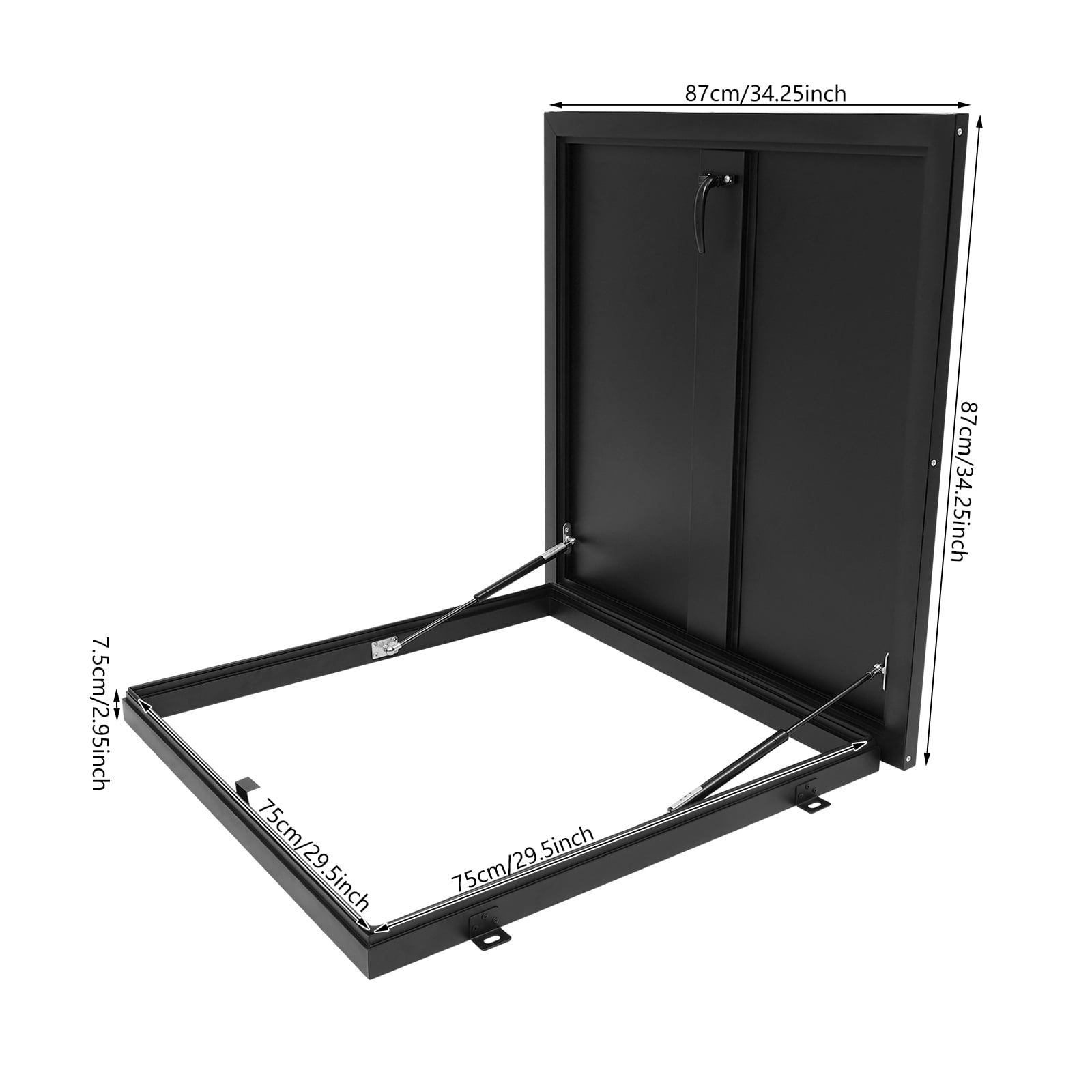 Durable Roof Hatch, 75x75cm High-Temp Baked Paint, Rounded Edges & Quiet Closing, Suitable for Office Buildings/Retail Stores