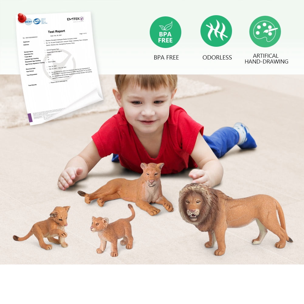 Volnau Animal Toys Figurines Africa Figures Zoo Pack Christmas Birthday Gift Lion Jungle Forest King