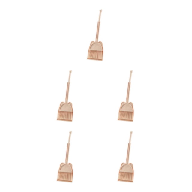 Decodeary Convenient Placement Broom And Dustpan For Quick And Efficient Sweeping Small Broom And Dustpan Set cream-coloured 5Set