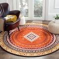 thumbnail image 2 of SAFAVIEH Classic Vintage Clarette Chevron Bordered Area Rug, Orange/Gold, 6'7" x 9'2", 2 of 9