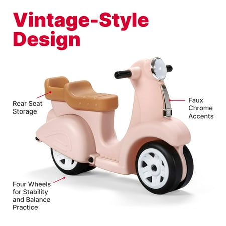 Step2 Ride Along Pink Scooter Foot to Floor Ride on Toy for Toddlers