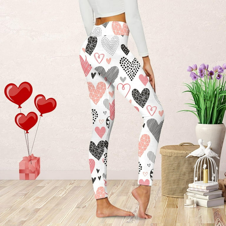 Ketyyh-chn99 Valentines Day Cotton Leggings for Women High Waist Pack  Womens Leggings Valentine Day Cute Print Casual Comfortable Home Leggings  Boot