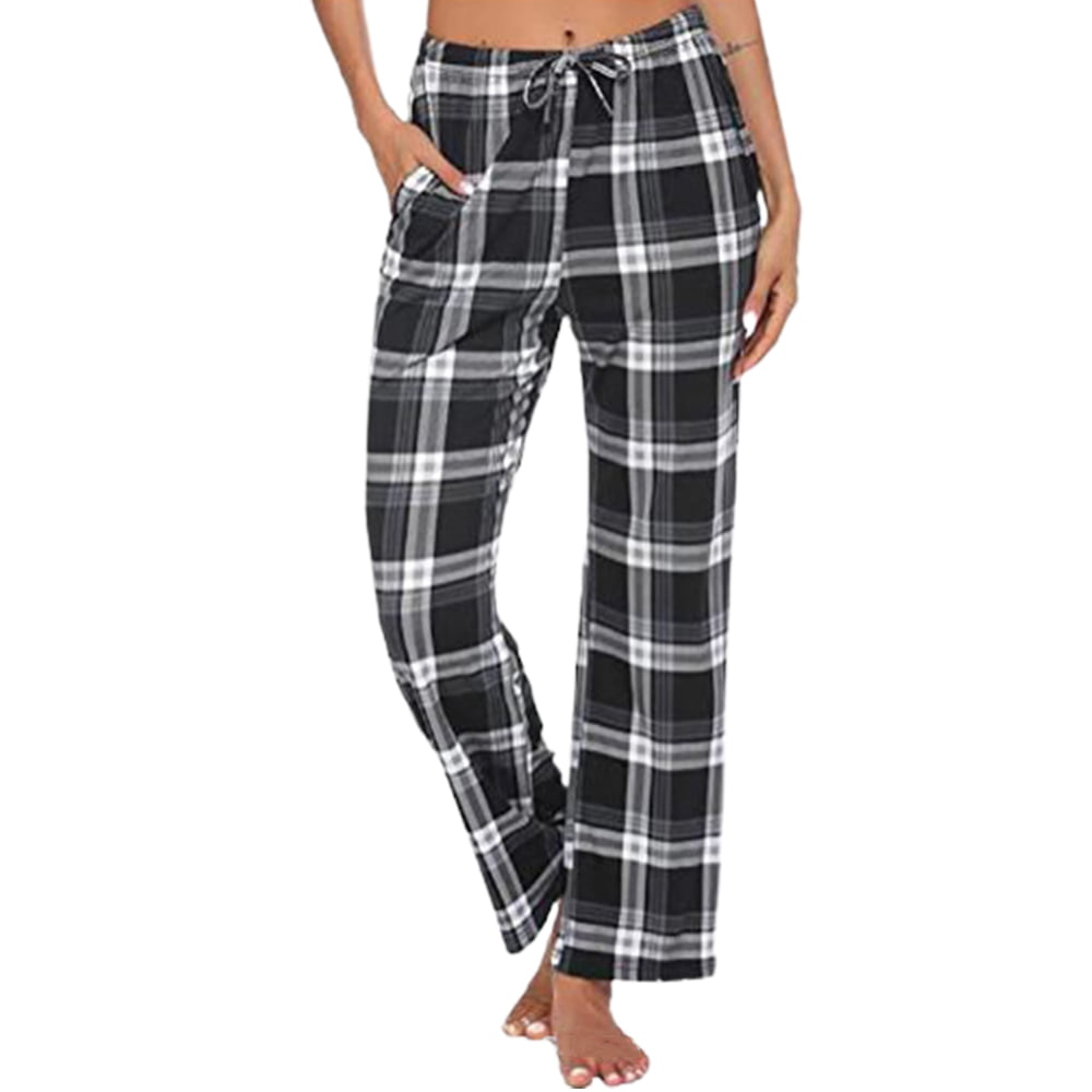 Powerdelux Women's Plaid Pajama Pants Flannel Comfy Soft Pj Lounge ...