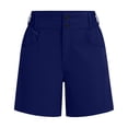 thumbnail image 3 of Miluxas Women's Stretchy High Waist Hiking Cargo Shorts Soft Quick Dry Athletic Workout Wide Leg Shorts with Pockets Ideal for Summer Running Fitness Navy, 3 of 7