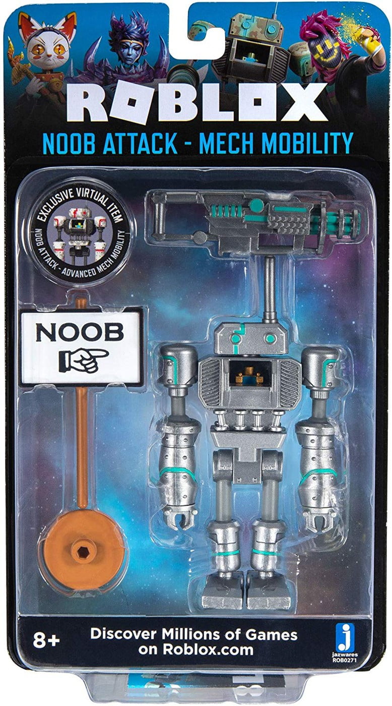 Roblox Imagination Collection Noob Attack Mech Mobility Figure Pack Includes Exclusive Virtual Item Walmart Com Walmart Com - retro robot package roblox