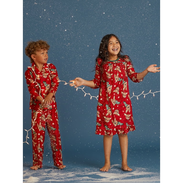 Rudolph The Red Nosed Reindeer Rudolph Toddler Girls Long Sleeve Character Sleep Gown Pajama Sizes 2t 5t Toddler Girl s Size 3T Red