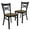 Mahogany Wood Seat/Black Metal Frame, variant on Flash Furniture 2 Pack HERCULES Series Black ''X'' Back Metal Restaurant Chair - Natural Wood Seat