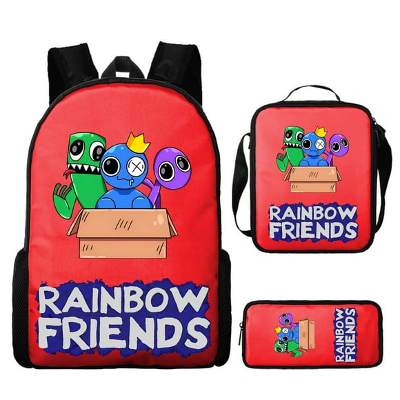 Rainbow Friends Bag, Boys And Girls Cartoon Shoulder Bag Three-piece Set-siniker