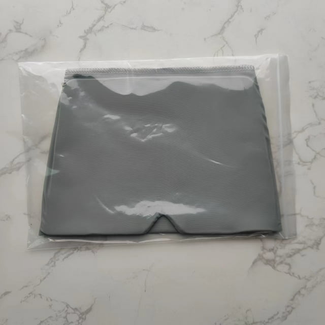 Máscara para ojos elástica de doble capa con capucha para aliviar la presión en la cabeza con gel para aliviar la migraña, de color negro sólido