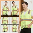 thumbnail image 6 of Toptie Unisex US Big High Visibility Safety Vest with Reflective Straps and Pockets Soft, Durable, Breathable-Purple- M, 6 of 8