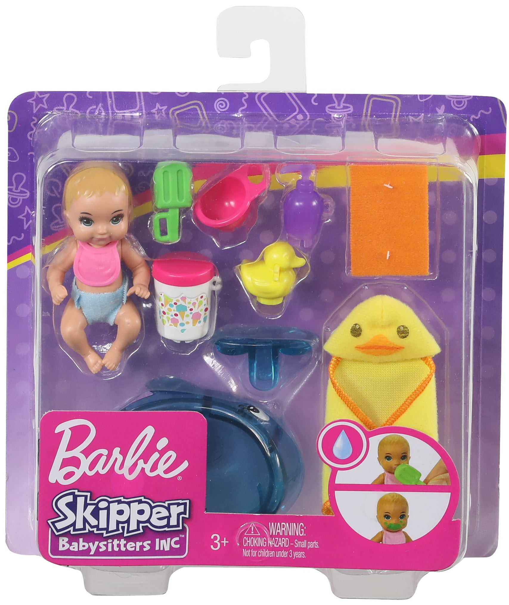 sympathie Middellandse Zee strand Barbie Skipper Babysitters Inc. Feeding and Bath-Time Playset With  Color-Change Baby Doll, Tub and 6 Accessories - Walmart.com
