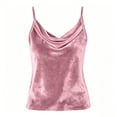 thumbnail image 5 of BUIGTTKLOP Velet Tops for Women Adjustable Spaghetti Strap Sleeveless Shirts Scoop Neck Velour Camisole Tops Loose Fitted Party Camis, 5 of 6