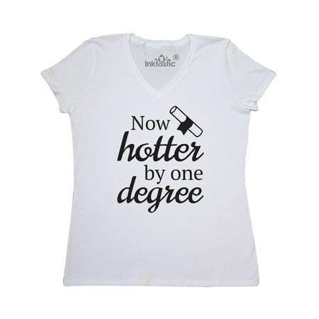 Inktastic - Now Hotter By One Degree Graduation Gift Women's V-Neck T ...