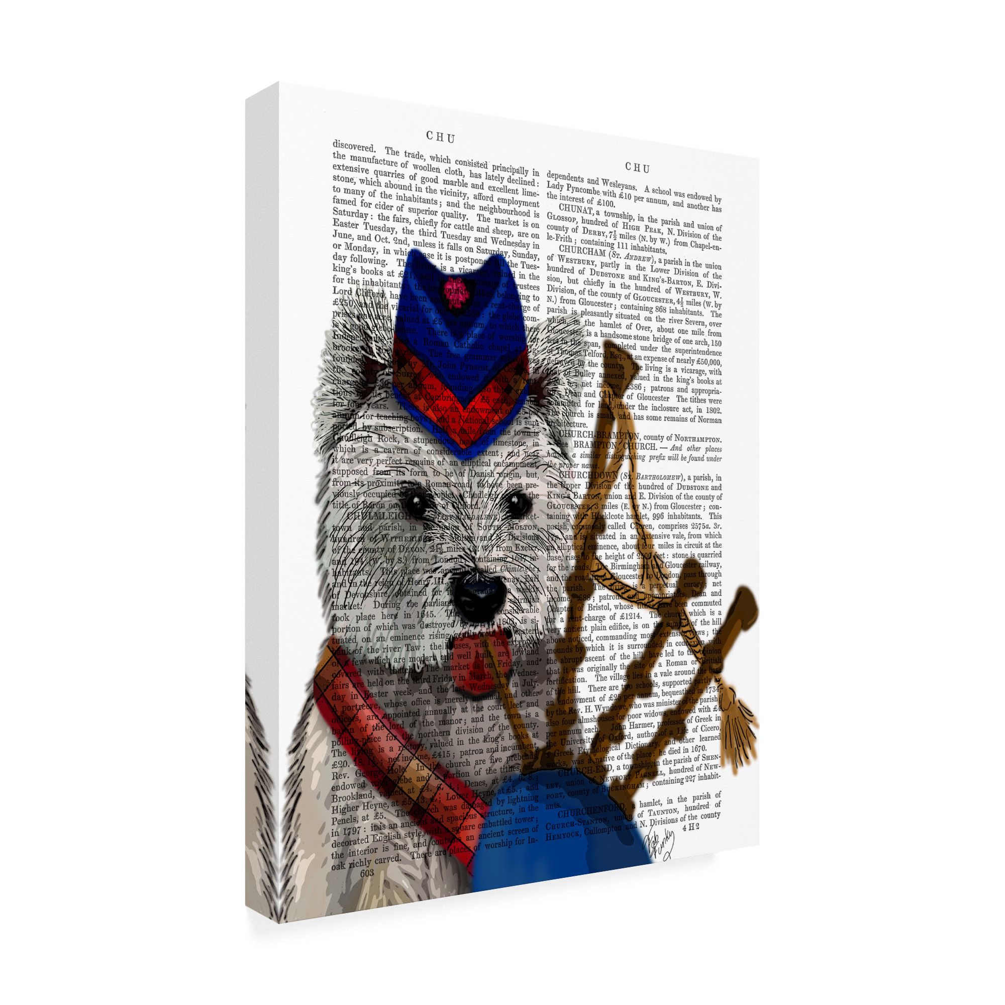 Trademark Fine Art 'West Highland Terrier And Bagpipes' Canvas Art by Fab Funky