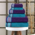 thumbnail image 6 of Casa Copenhagen Designed in Denmark 550 GSM 2 Large Bath Towels 2 Large Hand Towels 2 Washcloths, Super Soft Egyptian Cotton 6 Towels Set for Bathroom, Kitchen & Shower - Violet Indigo + Teal Green, 6 of 6