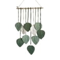 thumbnail image 4 of Macrame Wall Hanging Boho Woven Tapestry Chic Home Decor Wall Art，Modern Bohemian Handmade Leaf Feather Decoration for Apartment Dorm Living Room Bedroom 15.7"W X26.7"L, 4 of 5