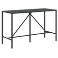 thumbnail image 3 of vidaXL 11 Piece Garden Bar Set Black Poly Rattan& Solid Wood Acacia, 3 of 4