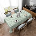 thumbnail image 4 of Teal Geometric Rectangle Tablecloth, Art Contemporary Modern Abstract Waterproof & StainResistant Tablecloth, Washable Oil-proof Table Cover for Dining/Party/Wedding/Camping/Buffet 60x84 In, 4 of 9