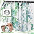 thumbnail image 3 of Shower Curtain, 72x72 Inch Polyester Green Eucalyptus Leaves Shower Curtain Set Watercolor Leaves on The Top Nature Fabric Bathroom Decor with 12 Hooks, 3 of 6