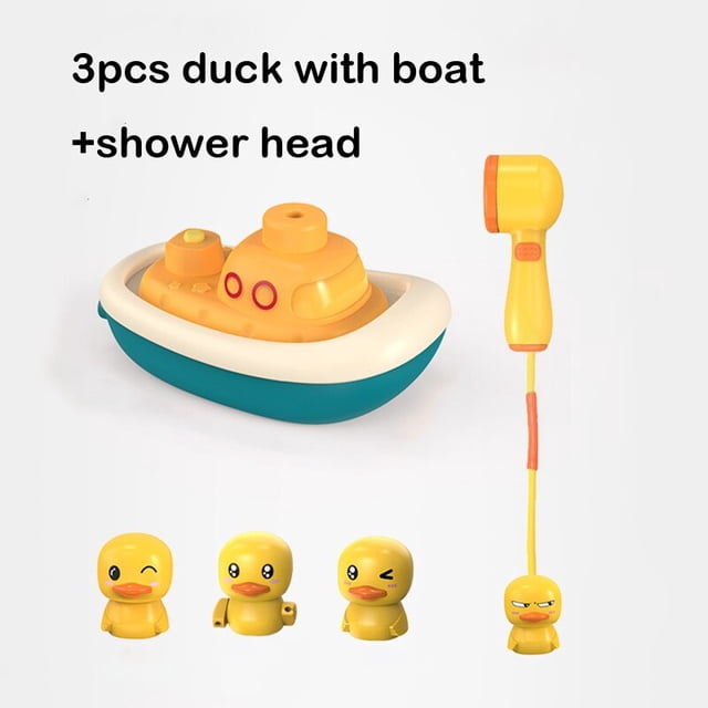 Baño juguetes de baño pato de pista bañera niños agua herramienta para juegos de baño pared de la Ducha conjunto de succión de juguete de baño para los niños Gong Bohan LED