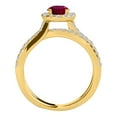 thumbnail image 2 of Aonejewelry 1.40 Carat Halo Ruby-Diamond Engagement Ring In 14k Solid Yellow Gold, 2 of 3