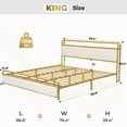 Tiptiper King Size Bed Frame with Builtin LED Light Headboard, USB
