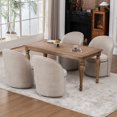 thumbnail image 4 of Kidol & Shellder Modern Swivel Accent Chair with Solid Wood Frame & Boucle Fabric Multi-Use Dining Chair, Vanity Makeup Seat - Easy Assembly Upholstered Chair, Oatmeal 3PCS, 4 of 6