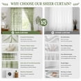thumbnail image 5 of Kumdkd Green Sheer Curtains 39"x106" Long 1 Panel, Light Filtering Window Treatments Drapes for Living Room, Elegant Bedroom Curtains, Each Panel, 5 of 5