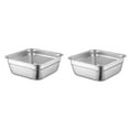 thumbnail image 4 of FRCOLOR 2pcs Multifunctional Square Basin Stainless Steel Colander Rice Washing Bowl Washing Colander Basin, 4 of 8