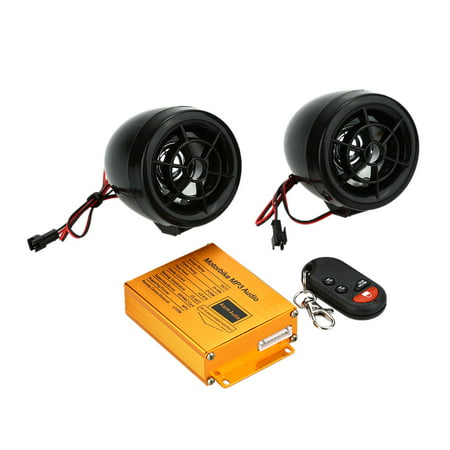 Motorcycle MP3 Player Speakers Audio Sound System FM Radio Security Alarm Wireless Remote with USB SD