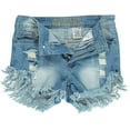 thumbnail image 1 of VIP Jeans Women's Juniors Distressed Denim Shorts, Light Acid Wash, Size 5, 1 of 4