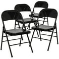 thumbnail image 2 of BizChair 4 Pack Triple Braced & Double Hinged Black Metal Folding Chair, 2 of 14