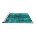thumbnail image 2 of Ahgly Company Machine Washable Indoor Rectangle Oriental Turquoise Blue Industrial Area Rugs, 3' x 5', 2 of 4